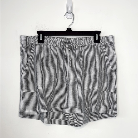 J. Crew Factory Striped Linen Blend Drawstring Shorts. Size Large. - Picture 2 of 14